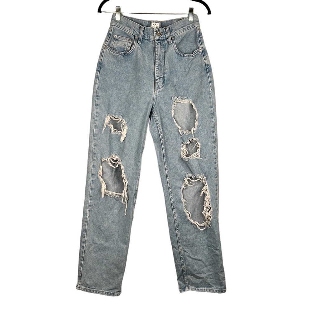 BDG Urban Outfitters High-Rise Baggy Straight Leg Distressed Jeans Size‎ 28